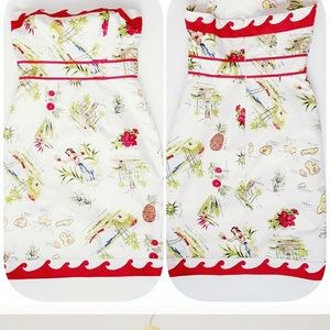 J Crew Hawaiian strapless dress
